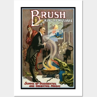 Vintage Magic Poster Art, Brush, King of Wizards Posters and Art